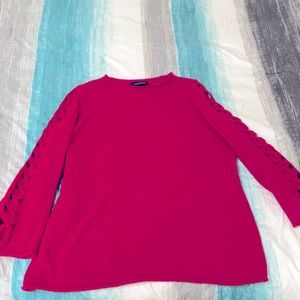 Fuscha dark Pink lane Bryant sweater cutout sleeve